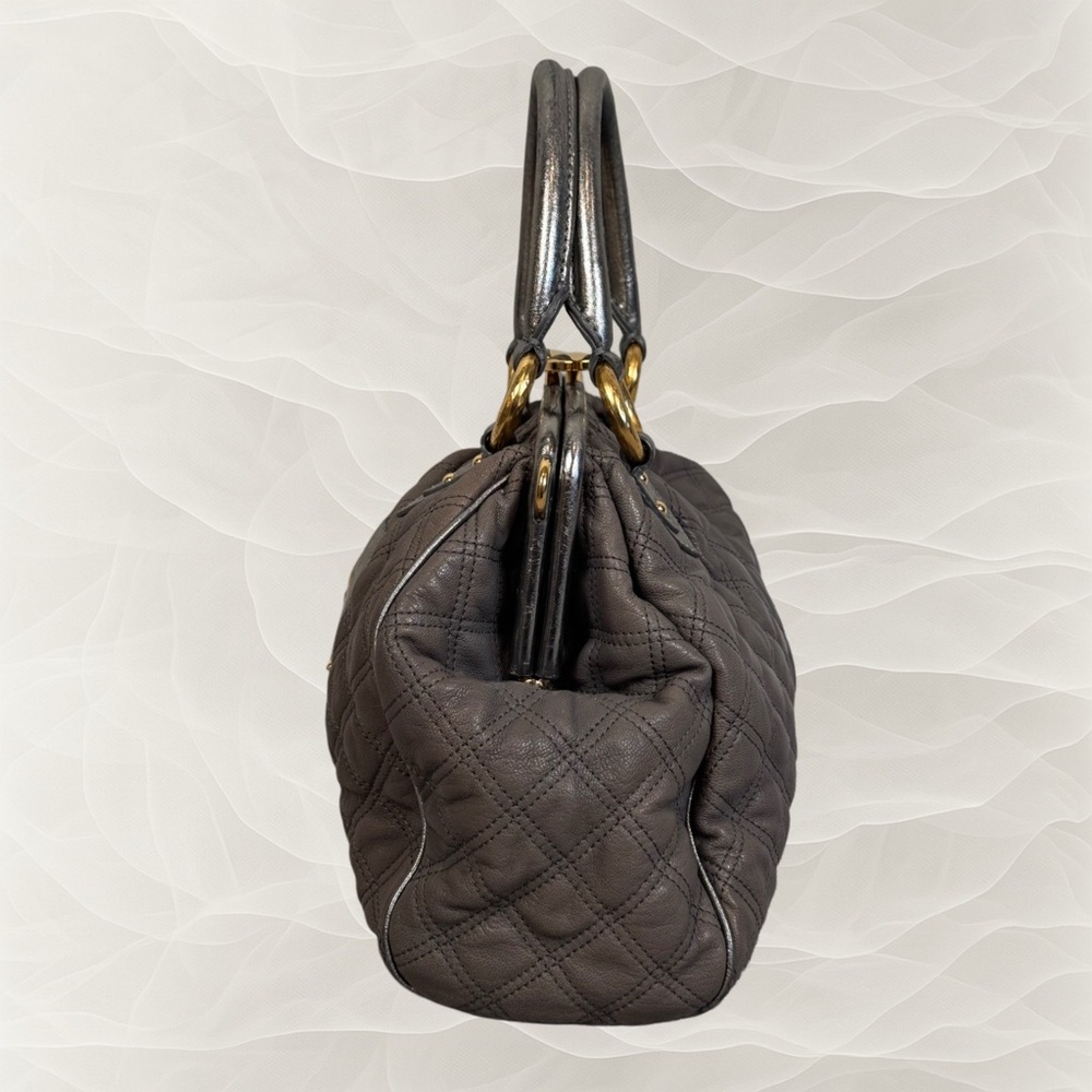 Marc Jacobs Quilted Stan Satchel in Metallic Silver and Gray - Picture 6 of 16